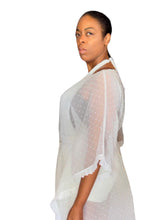 Load image into Gallery viewer, Swiss Dot Chiffon with Swiss Eyelet Trim Caftan | Tunic | Cover Up
