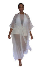 Load image into Gallery viewer, Swiss Dot Chiffon with Swiss Eyelet Trim Caftan | Tunic | Cover Up
