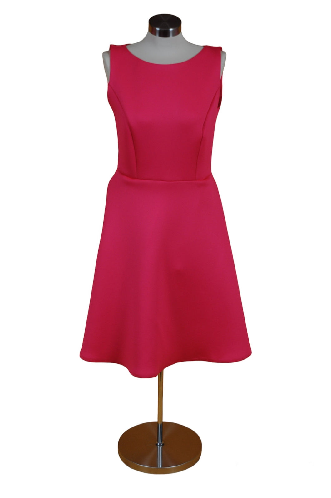 Stretch Deep Pink Neoprene Unlined Pullover Midi with Pockets!