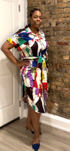 Load image into Gallery viewer, Ankara Multicolored Musings Dress with Pockets &amp; Matching Sash!
